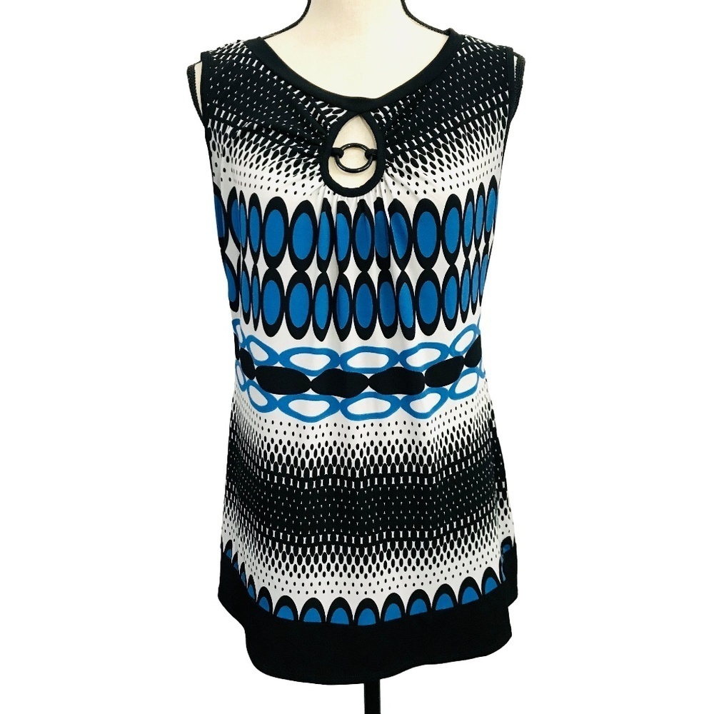 GNW Blue & Black Print Blouse​